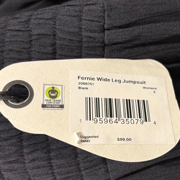 PRANA NWT Fernie Wide Leg Jumpsuit/Swim Cover, Size S,Black - Picture 9 of 11